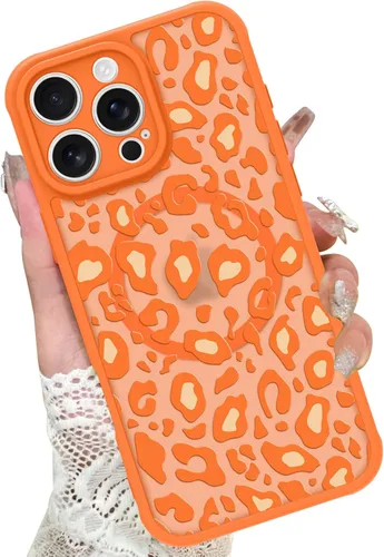 Vista 8 de KANGHAR - Funda para iPhone 11 [Compatible con Magsafe] Patrón estampado de leopardo Lindo guepardo Funda protectora magnética para niñas, mujeres