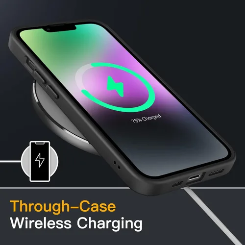 Vista 6 de JETech Funda mate para iPhone 14 de 6.1 pulgadas, a prueba de golpes, protección contra caídas de grado militar, cubierta trasera translúcida