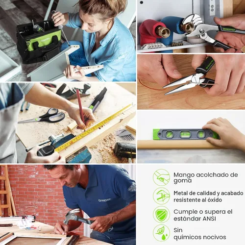 Vista 6 de WORKPRO Juego de herramientas para el hogar con taladro atornillador inalámbrico de iones de litio de 20V, kit de herramientas de reparación