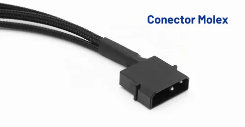 Vista 5 de Molex - Adaptador de ventilador de 4 pines para carcasa de PC de 3 pines y 4 pines, ventiladores de refrigeración de 12 V, cable de alimentación
