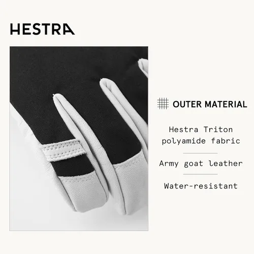 Vista 2 de Hestra Army - Guante de esquí de cuero con 5 dedos para esquí y montañismo