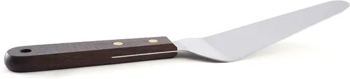 Vista 3 de Norpro Espátula para servidor de pastel con mango de madera de acero inoxidable