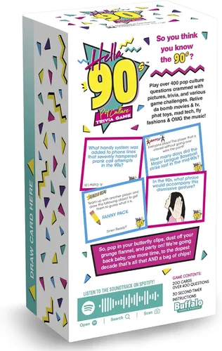 Vista 2 de Buffalo Games Hella 90's - Juego de Trivia de Cultura Pop Marrón