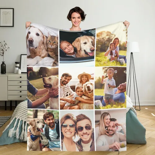 Vista 36 de Manta personalizada con texto de fotos, manta personalizada con mis propias fotos, manta conmemorativa personalizada para madres para mamá, papá