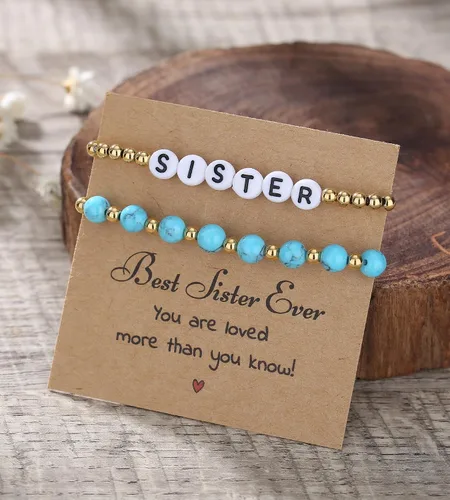 Vista 8 de USANGERS Juego de pulseras con cuentas para mujeres, adolescentes, niñas, regalos únicos para su madre, hija, hermana, amiga, esposa, abuela