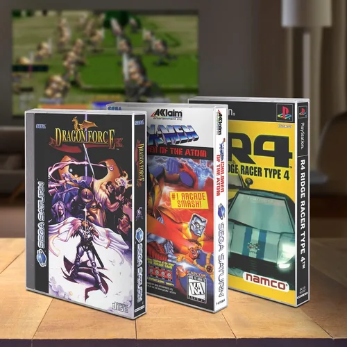 Vista 3 de EVORETRO Protector de caja de juegos para Sega CD, Saturn y Sony PS1 Longbox Games – 0.016 in de grosor a granel bolsas de juegos de cajas