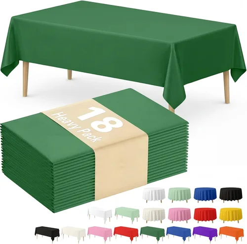 Vista 11 de Fixwal Mantel de plástico negro desechable de 54 x 108 pulgadas, mantel rectangular impermeable, paquete de 5 para graduación, decoración de fiesta