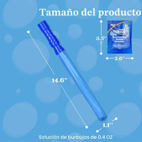 Vista 7 de JOYIN - Varitas grandes de 14.6 pulgadas para hacer burbujas para niños, 6 piezas con solución de recambio, juguete de verano, recuerdo de fiesta