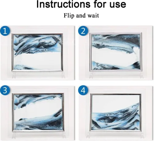 Vista 6 de Imágenes de arte en arena, pintura de arena movediza, decoración de sala de estar, escritorio 3D, paisaje natural, imagen de arena fluida con base
