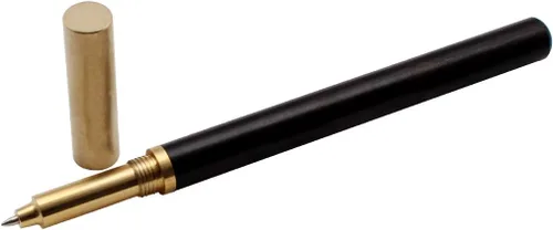 Vista 2 de Gullor Bolígrafo de madera creativa con tapa de bolígrafo de latón (WR-A2861), negro