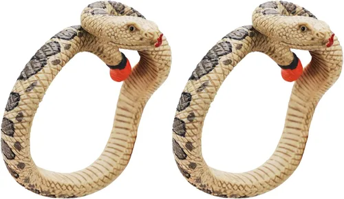 Vista 7 de 2 pulseras de serpiente de Halloween, pulsera de serpiente complicada, juguete de broma de pitón para Halloween, día de los inocentes, fiesta