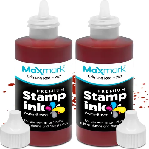 Vista 15 de MaxMark Premium - Tinta de recarga con punta de control en botella para sellos autoentintados, color negro - 1 onza