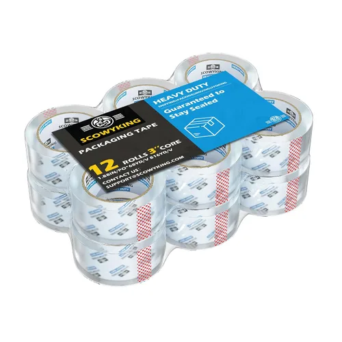 Vista 13 de 2 rollos de cinta de embalaje transparente, 4,7 cm x 62 m, 0,07 mm de grosor - Cinta de envío resistente para mudanzas, sellado de cajas, embalaje