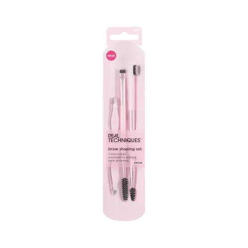 Vista 2 de Real Techniques Juego de moldeado de cejas, spoolie, pinzas y cepillos para cejas, herramientas de doble extremo, para peinar y dar forma a