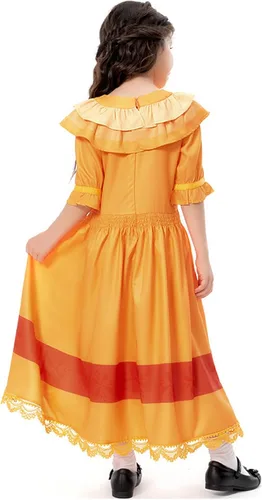 Vista 3 de Wasoie Disfraz de Pepa Isabela para adultos, vestido de cosplay de Isabela Madrigal, Pepa, falda de princesa, traje de Halloween para niñas