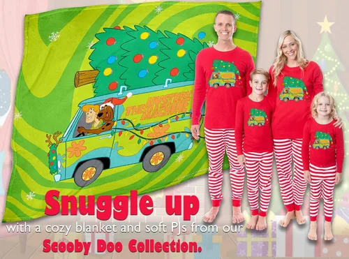 Vista 3 de INTIMO Scooby Doo The Mystery Machine Haulin' A Christmas Tree - Manta táctil de seda
