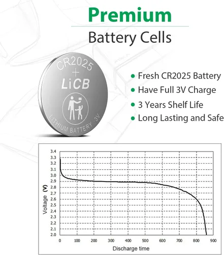 Vista 3 de LiCB Batería de litio CR2025 3V (paquete de 10)