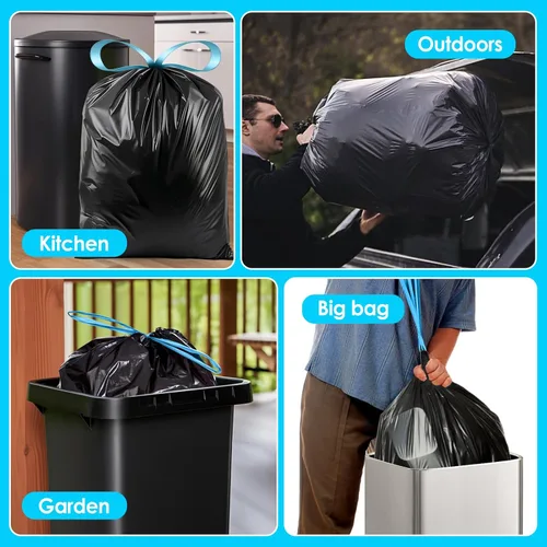 Vista 7 de Teivio Bolsas de basura grandes con cordón de 20 galones, 26 unidades, bolsas de basura fuertes y altas para cocina, hogar, oficina, residuos