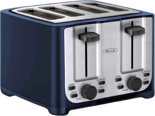Vista 8 de BELLA - Tostadora de 2 rebanadas con apagado automático, ranuras extra anchas y bandeja de migas extraíble y función de cancelar, descongelar y Negro