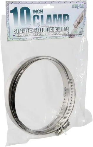 Vista 3 de Hydrofarm ACC4 Active Air Acero Inoxidable, 4" (Paquete de 2) Abrazaderas para conductos