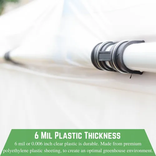 Vista 4 de Farm Plastic Supply - Lámina de plástico transparente para invernaderos - 6 mil - Película de polietileno resistente a los rayos UV de 1 año