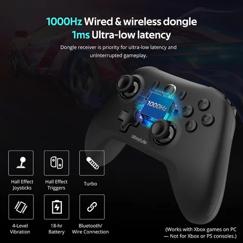 Vista 2 de C6 Wireless PC Controller, Bluetooth Game Controller- 1000Hz Polling Rate- Hall Effect Joystick for Windows PC, Nintendo Switch, Switch 2, Steam
