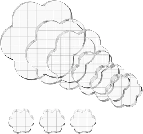 Vista 10 de Briartw Kit de bloques de sello de acrílico transparente con líneas de rejilla, 3 piezas de bloque de sello acrílico, juego de herramientas de 3