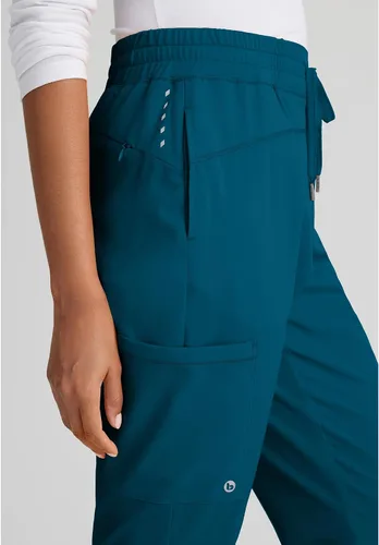 Vista 5 de Barco One Pantalón deportivo, pantalón quirúrgico de altura media, con tejido elástico de 4 vías y 3 bolsillos, para mujer