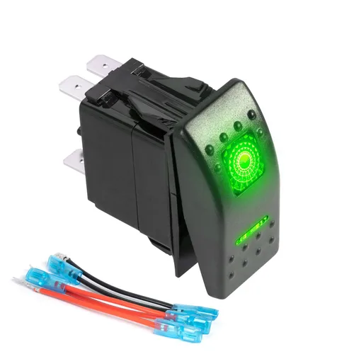 Vista 13 de FXC Interruptor basculante momentáneo (Encendido)/Apagado de 5 pines con luz LED azul láser 20 A/12 V 10 A/24 V con juego de cables de puente