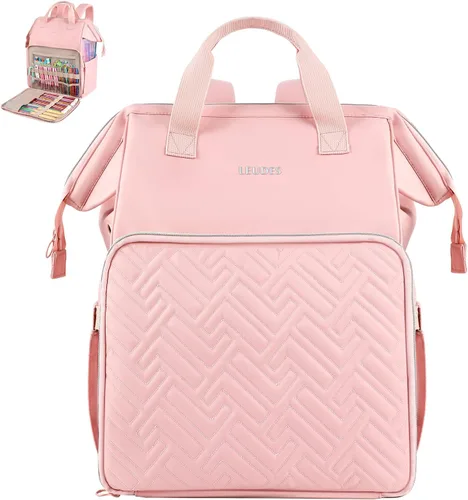 Vista 12 de Leudes Mochila Bolsa para Tejer, Organizador de Almacenamiento de Hilo, Bolsa de Ganchillo Grande Tote, Regalo de Navidad, Estuche Portador de Hilo