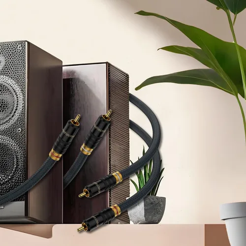 Vista 7 de Audiocrast - Cable RCA A10 de 3.3 pies, doble RCA macho interconexión estéreo para reproductores de CD, amplificadores, receptores AV, sistemas