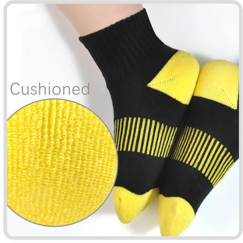 Vista 4 de Calcetines tobilleros acolchados para niños, calcetines atléticos para niñas, calcetines de algodón para niños, jóvenes, mujeres, 12 pares