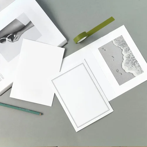 Vista 3 de Monolike Tarjeta de fotos con marco de papel, juego de 25 piezas en blanco, marco de fotos de 4 x 6 pulgadas, tarjetas de felicitación, surtido