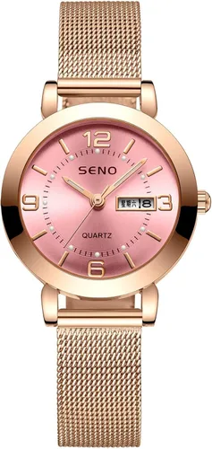 Vista 17 de MASTOP Relojes de Lujo para Mujeres Relojes Analógicos de Cuarzo Reloj Pulsera Reloj Banda de Malla Impermeable Relojes de Pulsera para Damas A