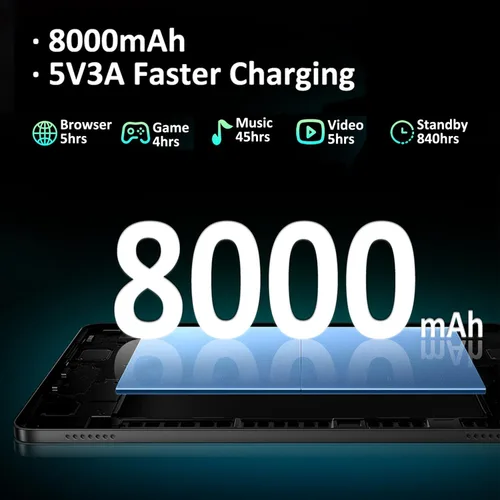 Vista 7 de Tableta, tabletas de 11 pulgadas, tableta Android 15 con teclado y ratón, T615 Octa-Core, 36 GB de RAM +256 GB ROM, Gemini AI, 8000 mAh, Widevine
