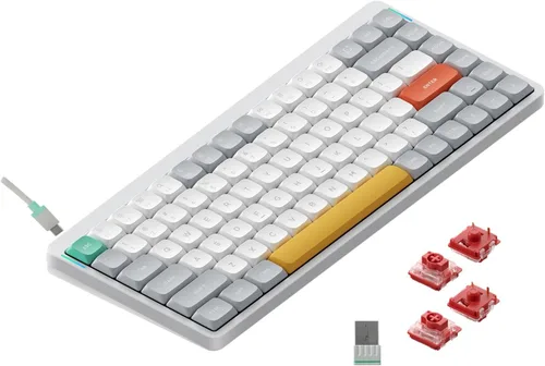 Vista 16 de NuPhy Air75 V2 Teclado mecánico portátil de 75% de bajo perfil, teclado inalámbrico, compatible con Bluetooth/2.4G/USB-C, teclados RGB Bluetooth