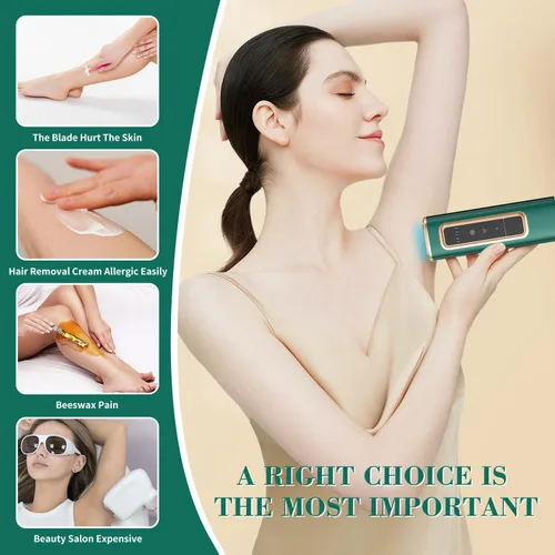 Vista 4 de Dispositivo de depilación láser IPL con refrigeración por hielo para mujeres y hombres en casa, flash infinito, depiladora sin dolor para cara