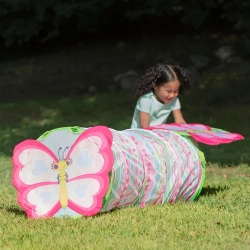 Vista 9 de Melissa & Doug Sunny Patch Cutie Pie Butterfly - Túnel de gateo para adentro y afuera para bebés, estructura de juego plegable para el desarrollo