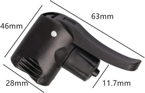 Vista 2 de Bomba de pista de bicicleta de doble cabezal - 2 piezas con conector de válvula de bicicleta y adaptador