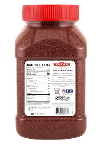 Vista 2 de Tazah Sumac Spice – Condimento de zumaque molido de Jordania de 16 onzas – Ingrediente esencial para la cocina mediterránea y del Medio Oriente