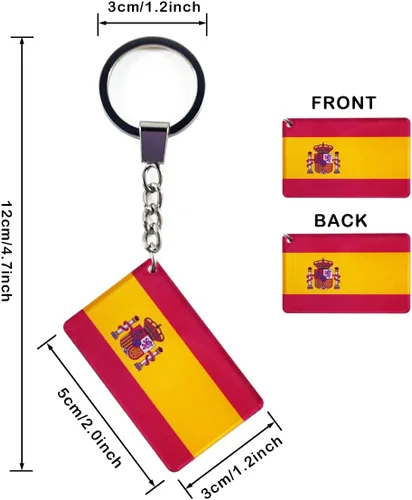 Vista 2 de QQSD Llavero con la bandera de España, 2 unidades, España