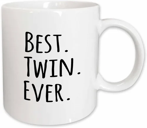 Vista 8 de 3dRose Best Twin Ever - Taza de 11 onzas, color negro