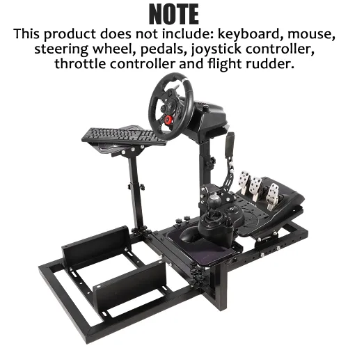 Vista 3 de Supllueer Racing Flight Simulator Cockpit fit Thrustmaster HOTAS Warthog Honeycomb Logitech G25 X52 Wheels,Pedals,Throttle,Joystick Keyboard,Seat