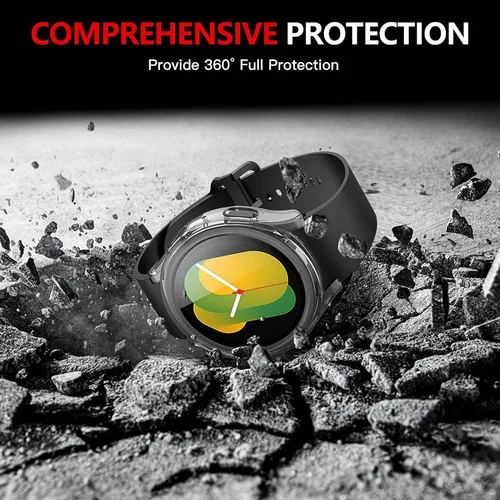 Vista 5 de Misxi - Juego de 2 fundas rígidas de policarbonato con protector de pantalla para Samsung Galaxy Watch 5 Galaxy Watch 4 de 40 mm, funda ultradelgada