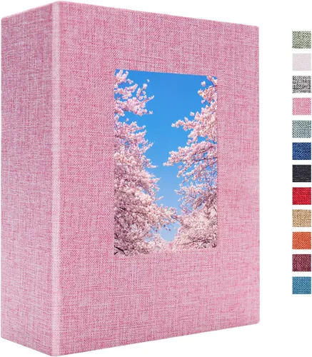 Vista 20 de Vienrose - Álbum de fotos de 4 x 6 pulgadas, 100 páginas, cubierta de lino con ventana frontal, para bebés, bodas, familias, niños y aniversarios