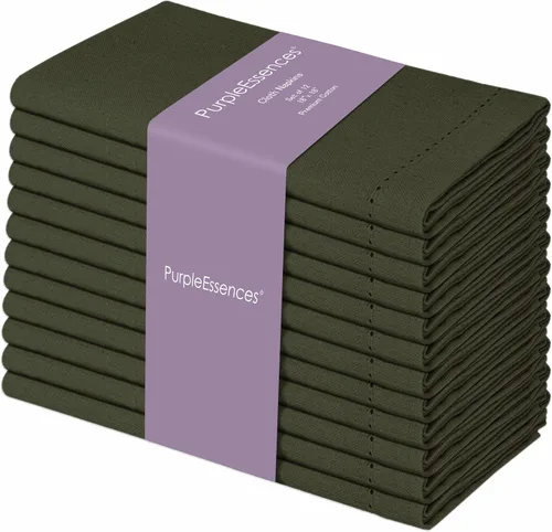 Vista 15 de PurpleEssences Juego de 6 servilletas de tela de vainica, 100% algodón, suaves, duraderas, lavables, ideales para bodas, Navidad, vacaciones