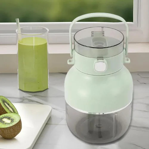 Vista 4 de Smoothie Blender 500ml Personal Mixer 70W Leakproof Cup USB C Charging with Carrying Strap for Office Lightweight, Green