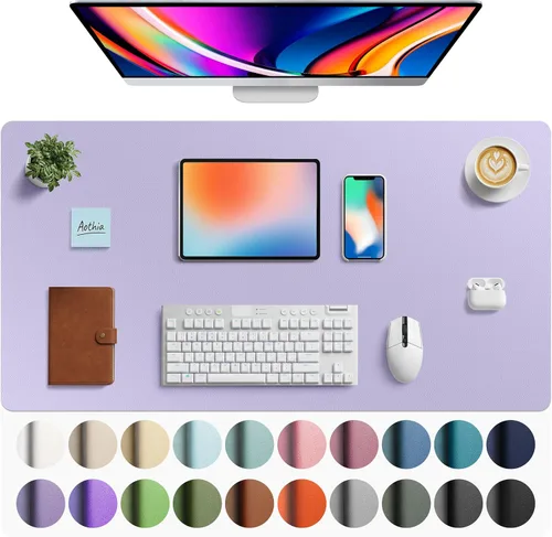 Vista 69 de Aothia - Protector de escritorio de cuero sintético grande, base antideslizante para mouse y superficie para escribir, impermeable, fácil de Agua