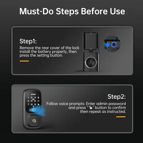 Vista 8 de NUTOMO Palm Vein Smart Lock: cerradura de palma para puerta de entrada sin llave, teclado WiFi integrado, cerrojo digital electrónico con control
