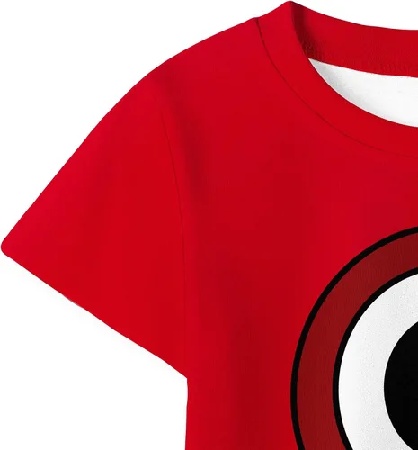 Vista 5 de Didadi Disfraz de camiseta con números para niños y niñas, camiseta de dibujos animados, ropa de juego diario, uso casual para 3-8 años